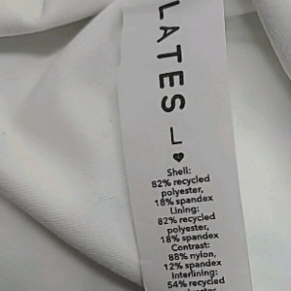 Blogilates Women's Bow Back Tank Top Cream & Blue Floral LARGE NWT - Picture 5 of 5